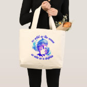 Schattigee Waterverf Dolfijnen Quote | Grote Tote Bag (Voorkant (product))