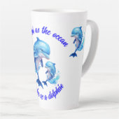 Schattigee Waterverf Dolfijnen Quote | Latte Mok (Rechterhoek)