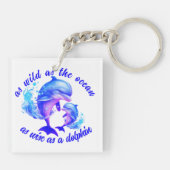 Schattigee Waterverf Dolfijnen Quote | Sleutelhanger (Achterkant)