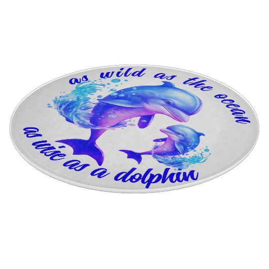 Schattigee Waterverf Dolfijnen Quote | Snijplank (Hoek)