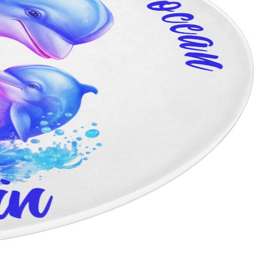 Schattigee Waterverf Dolfijnen Quote | Snijplank (Hoek)