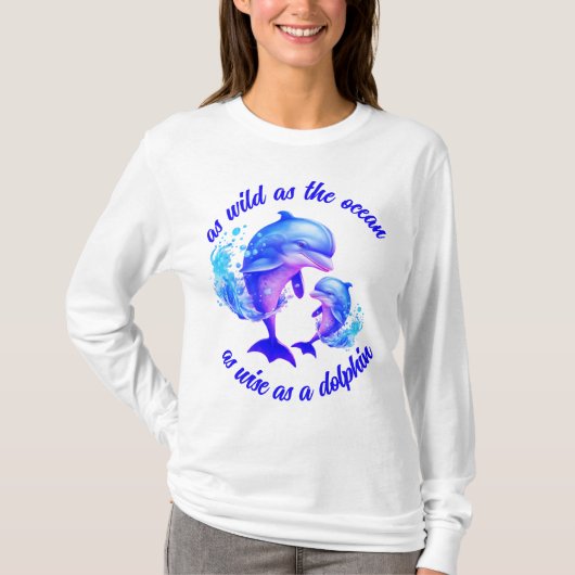 Schattigee Waterverf Dolfijnen Quote | T-shirt (Voorkant)