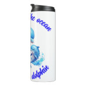 Schattigee Waterverf Dolfijnen Quote | Thermosbeker (Geroteerd rechts)