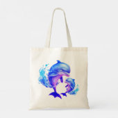Schattigee Waterverf Dolfijnen Quote | Tote Bag (Achterkant)