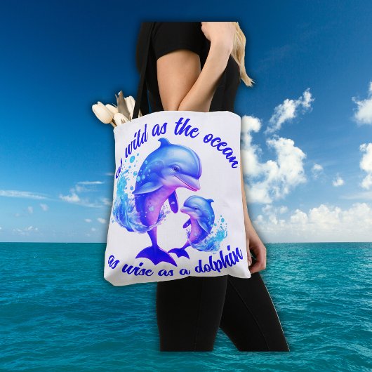 Schattigee Waterverf Dolfijnen Quote | Tote Bag