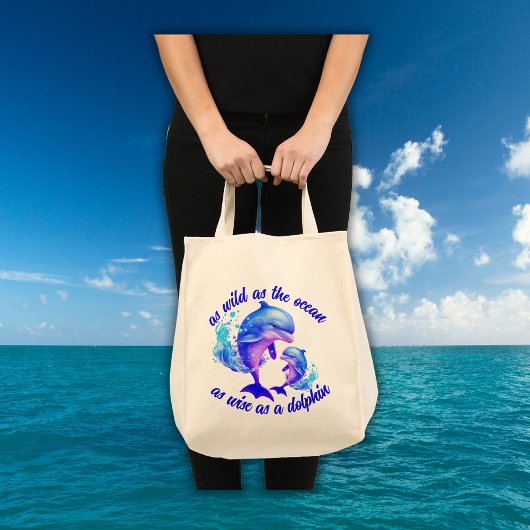 Schattigee Waterverf Dolfijnen Quote | Tote Bag