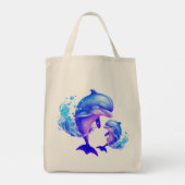 Schattigee Waterverf Dolfijnen Quote | Tote Bag (Achterkant)