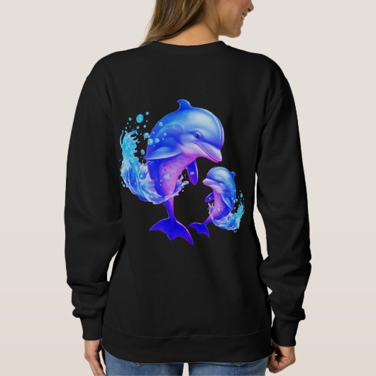 Schattigee Waterverf Dolfijnen Quote | Trui (Achterkant)