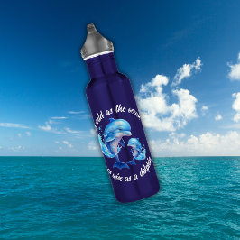 Schattigee Waterverf Dolfijnen Quote | Waterfles