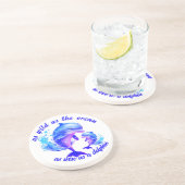 Schattigee Waterverf Dolfijnen Quote | Zandsteen Onderzetter (Zijkant)