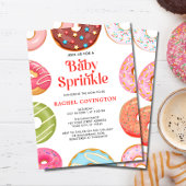 Schattigee Waterverf Donut Baby Sprinkle Baby show Kaart