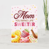 Schattigee Waterverf Donut Mom Je maakt het leven  Kaart (Voorkant)