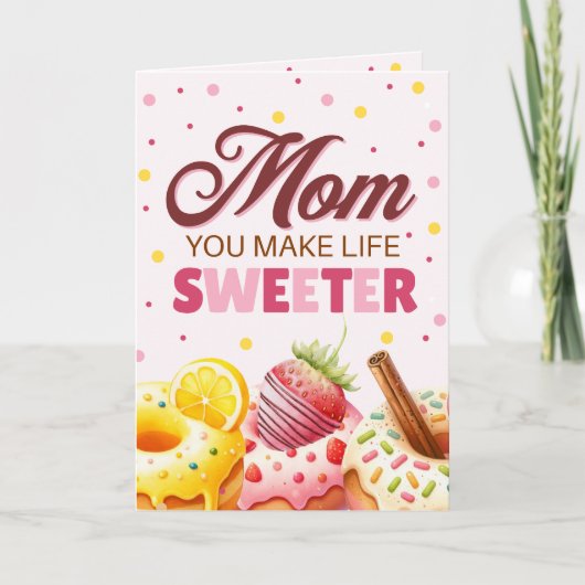 Schattigee Waterverf Donut Mom Je maakt het leven Kaart (Voorkant)