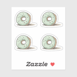 Schattigee Waterverf Donut Sticker