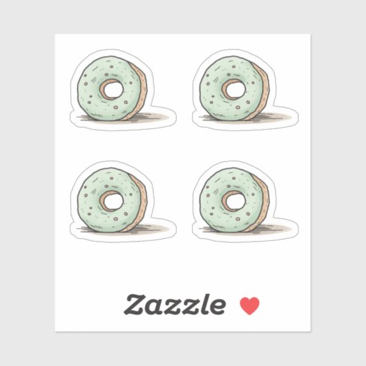 Schattigee Waterverf Donut Sticker (Vel)