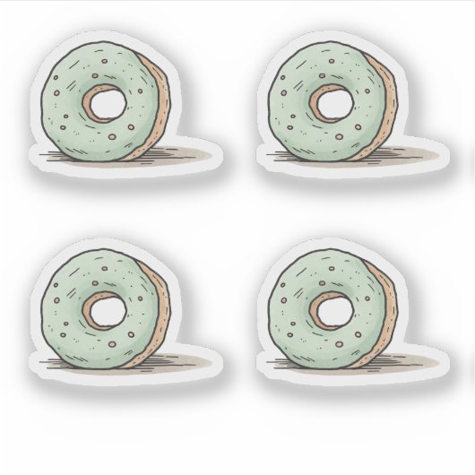 Schattigee Waterverf Donut Sticker (Voorkant)