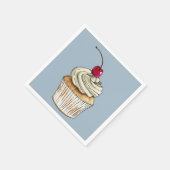 Schattigee Waterverf Doodle Cupcake Servet