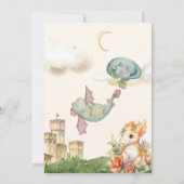 Schattigee Waterverf Dragon Baby 1e Verjaardag Kaart (Achterkant)