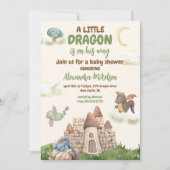 Schattigee Waterverf Dragon Baby shower Kaart (Voorkant)