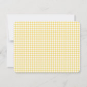 Schattigee waterverf Duck Yellow Gingham Baby dank Bedankkaart (Achterkant)