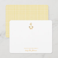 Schattigee waterverf Duck Yellow Gingham Baby dank