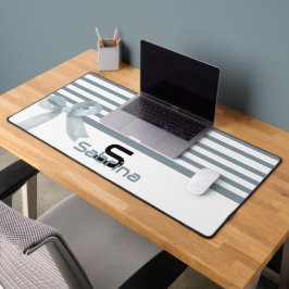 Schattigee Waterverf Dusty Blue Bow Stripes Desk M Bureaumat