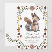 Schattigee Waterverf eekhoornzwangerschap Aankondiging (Voorkant / Achterkant)