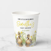 Schattigee Waterverf eend baby jongen douche Papieren Bekers (Achterkant)