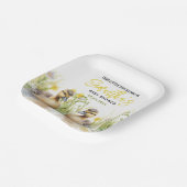 Schattigee Waterverf eend baby jongen douche Papieren Bordje (Gebogen)