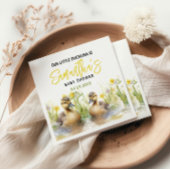 Schattigee Waterverf eend baby jongen douche Servet