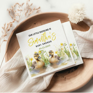 Schattigee Waterverf eend baby jongen douche Servet