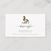 Schattigee Waterverf Eend Baby shower Luier Raffle Informatiekaartje (Voorkant)