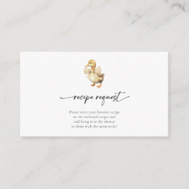 Schattigee Waterverf Eend Baby shower Recept Aanvr Informatiekaartje