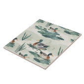 Schattigee waterverf eendenpatroon tegeltje (Zijkant)