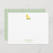 Schattigee waterverf eendje Baby Dank u kaart (Voorkant / Achterkant)