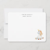 Schattigee waterverf Eenhoorn Baby meisje Bedankkaart (Voorkant)