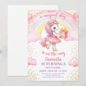 Schattigee waterverf eenhoorn met tutu jurk verjaa kaart (Voorkant / Achterkant)