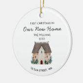 Schattigee Waterverf Eerste Kerstmis Nieuw Huis Keramisch Ornament (Links)