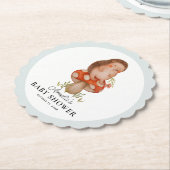 Schattigee Waterverf egel blauw Baby shower Kartonnen Onderzetters (Gekanteld)