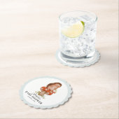 Schattigee Waterverf egel blauw Baby shower Kartonnen Onderzetters (Insitu)