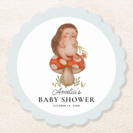 Schattigee Waterverf egel blauw Baby shower Kartonnen Onderzetters