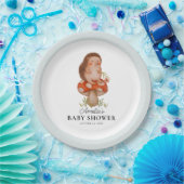 Schattigee Waterverf egel blauw Baby shower Papieren Bordje (Feest)