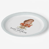 Schattigee Waterverf egel blauw Baby shower Papieren Bordje (Gekanteld)