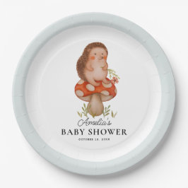 Schattigee Waterverf egel blauw Baby shower Papieren Bordje