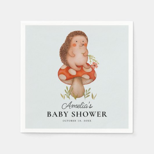 Schattigee Waterverf egel blauw Baby shower Servet (Voorkant)