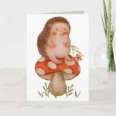 Schattigee Waterverf egel op een paddenstoel verja Kaart (Voorkant)