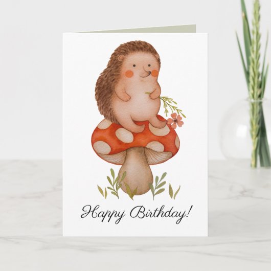 Schattigee Waterverf egel op een paddenstoel verja Kaart (Voorkant)