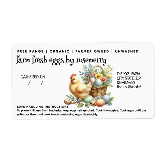 Schattigee Waterverf Eierkarton Etiket (Voorkant)