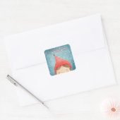 Schattigee Waterverf Elf kerstcadeau Vierkante Sticker (Envelop)