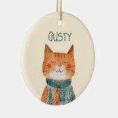 Schattigee Waterverf Feline Art Cat Foto Keramisch Ornament (Rechts)